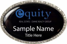 (image for) Equity Real Estate Oval Bling Silver Badge with Black Insert