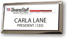 (image for) DiverseStaff Executive White w/Silver Frame Badge