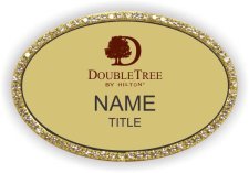 (image for) Double Tree Oval Gold Bling Badge