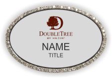 (image for) Double Tree Oval Silver Bling Badge