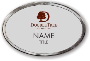 (image for) Double Tree Oval Silver Polished Frame Prestige Badge