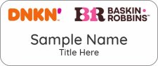 (image for) DNKN' and Baskin Robbins Standard White badge - Round Corner