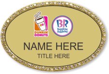 (image for) Dunkin' Brands Oval Gold Bling Badge