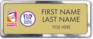 (image for) Dunkin\' Brands Gold Polished Frame Prestige Badge - Stacked Name