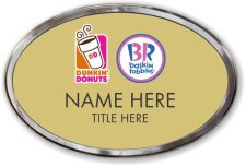 (image for) Dunkin' Brands Oval Gold Polished Frame Prestige Badge