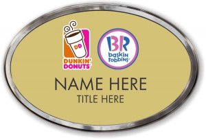 (image for) Dunkin\' Brands Oval Gold Polished Frame Prestige Badge