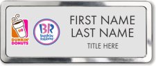 (image for) Dunkin' Brands Silver Polished Frame Prestige Badge - Stacked Name