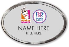 (image for) Dunkin' Brands Oval Silver Polished Frame Prestige Badge