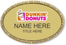 (image for) Dunkin' Donuts Oval Gold Bling Badge