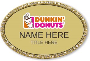 (image for) Dunkin\' Donuts Oval Gold Bling Badge