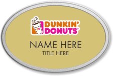 (image for) Dunkin' Donuts Oval Gold Pebbled Frame Prestige Badge