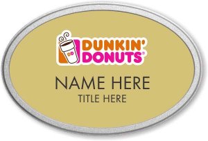 (image for) Dunkin\' Donuts Oval Gold Pebbled Frame Prestige Badge