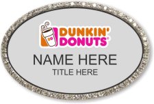 (image for) Dunkin' Donuts Oval Silver Bling Badge