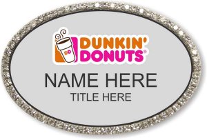 (image for) Dunkin\' Donuts Oval Silver Bling Badge