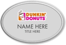(image for) Dunkin' Donuts Oval Silver Pebbled Frame Prestige Badge