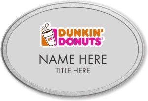 (image for) Dunkin\' Donuts Oval Silver Pebbled Frame Prestige Badge