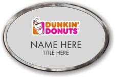 (image for) Dunkin' Donuts Oval Silver Polished Frame Prestige Badge