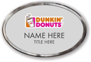 (image for) Dunkin\' Donuts Oval Silver Polished Frame Prestige Badge