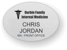 (image for) Durbin Family Internal Medicine Silver Oval Shaped Badge