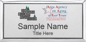 (image for) East Texas Council of Governments Executive Silver Name Badge - Dual Logo