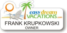 (image for) Easy Dream Vacations White Shaped Badge