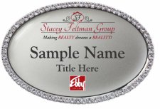 (image for) Ebby Halliday Realtors Oval Bling Silver badge