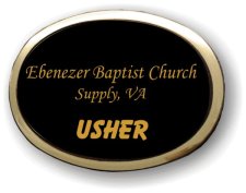 (image for) Ebenezer Baptist Church Executive Oval Black Gold Framed Badge