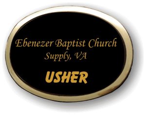 (image for) Ebenezer Baptist Church Executive Oval Black Gold Framed Badge