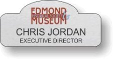 (image for) Edmond Historical Society Shaped Silver Badge