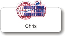 (image for) Educational Travel Adventures Shaped White Badge