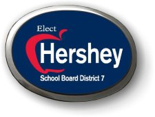 (image for) Elect Hershey School Board Dist#7 Silver Executive Oval Badge Logo Only