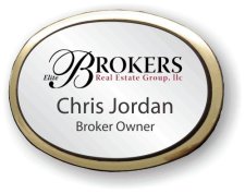 (image for) Elite Brokers Real Estate Group Silver Oval Badge on Gold Oval Frame
