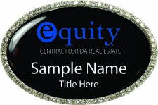 (image for) Equity Real Estate Oval Bling Silver Badge with Black Insert