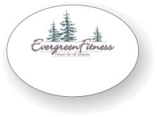 (image for) Evergreen Fitness Logo Only White Oval Shaped Badge