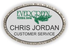 (image for) Evergreen Federal Bank Oval Silver Bling Badge