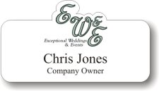 (image for) Exceptional Weddings and Events Shaped White Badge