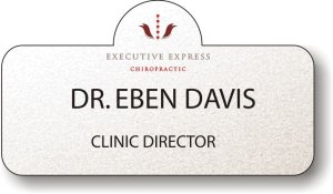 (image for) Executive Express Chiropractic Shaped Silver Badge