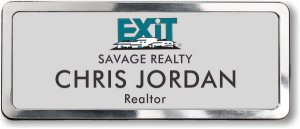 (image for) Exit Realty Silver Prestige Badge with Polished Silver Frame