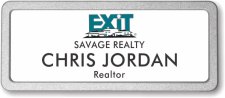 (image for) Exit Realty White Prestige Badge with Pebbled Silver Frame