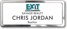 (image for) Exit Realty White Prestige Badge with Polished Silver Frame