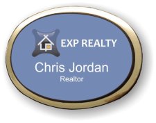 (image for) EXP Realty Blue Badge On Gold Oval Executive Frame
