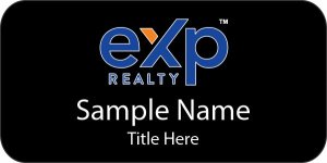 (image for) exp Realty 3\"W x 1.5\"H Standard Black badge