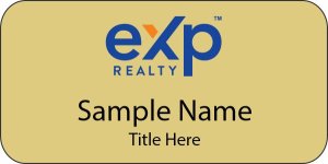 (image for) exp Realty 3\"W x 1.50\"H Standard Gold badge