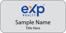 (image for) EXP Realty 3"W x 1.5"H Standard Silver Badge