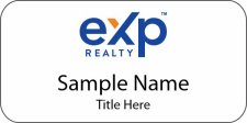 (image for) exp Realty 3"W x 1.5"H Standard White badge