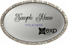 (image for) EXP Realty Oval Bling Silver badge