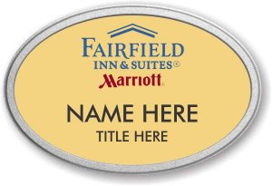 (image for) Fairfield Inn Oval Gold Prestige Badge with Pebbled Silver Frame