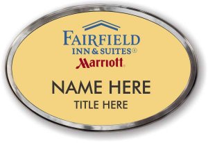 (image for) Fairfield Inn Oval Gold Prestige Badge, Polished Silver Frame