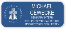 (image for) First Presbyterian Church Blue Badge with Title
