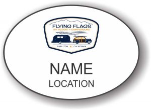 (image for) Highway West Vacations Oval White Badge - Flying Flags